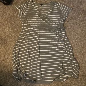 Torrid size 3 grey and white faux wrap dress